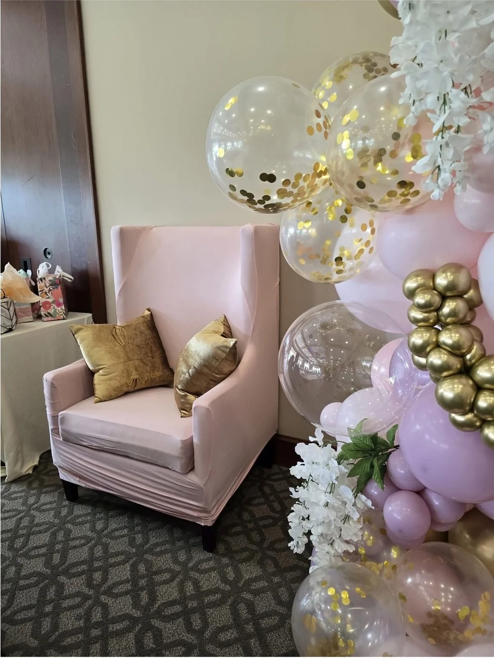 Pink Slipcover for Wingback Chair - Two Piece Set (Chair, pillows not included)